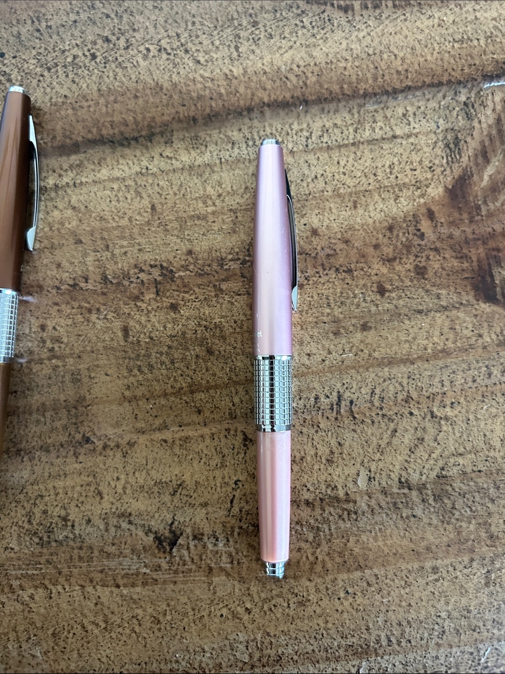 Pink Metallic Ballpoint Pen with Silver Accents